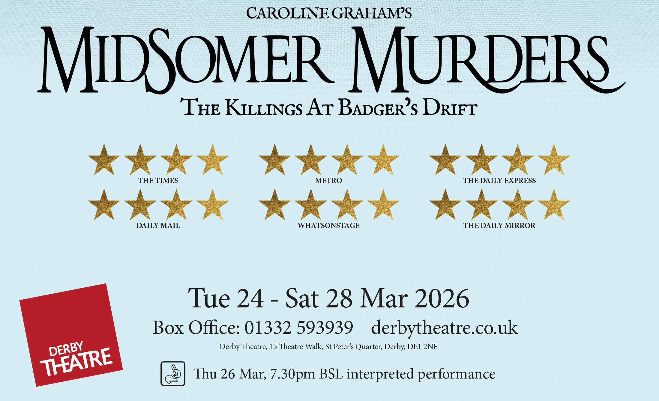Midsomer Murders comes to Derby Theatre as part of UK tour