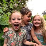 Children in the garden at Ascott, Buckinghamshire