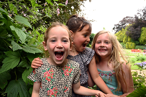 Children in the garden at Ascott, Buckinghamshire