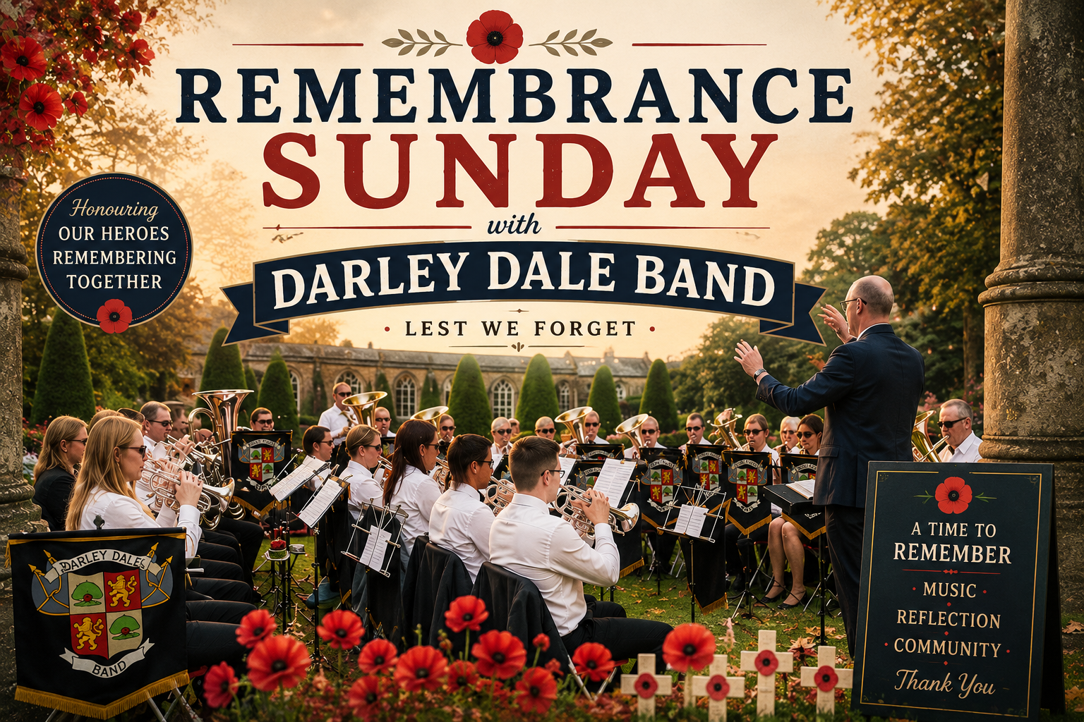 Remembrance Sunday with the Darley Dale Band