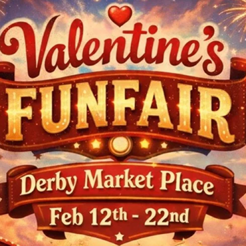 Get down to Derby Market Place – 12 Feb 2026 – 22 Feb 2026 for the Valentines Fun Fair!